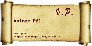Valner Pál névjegykártya
